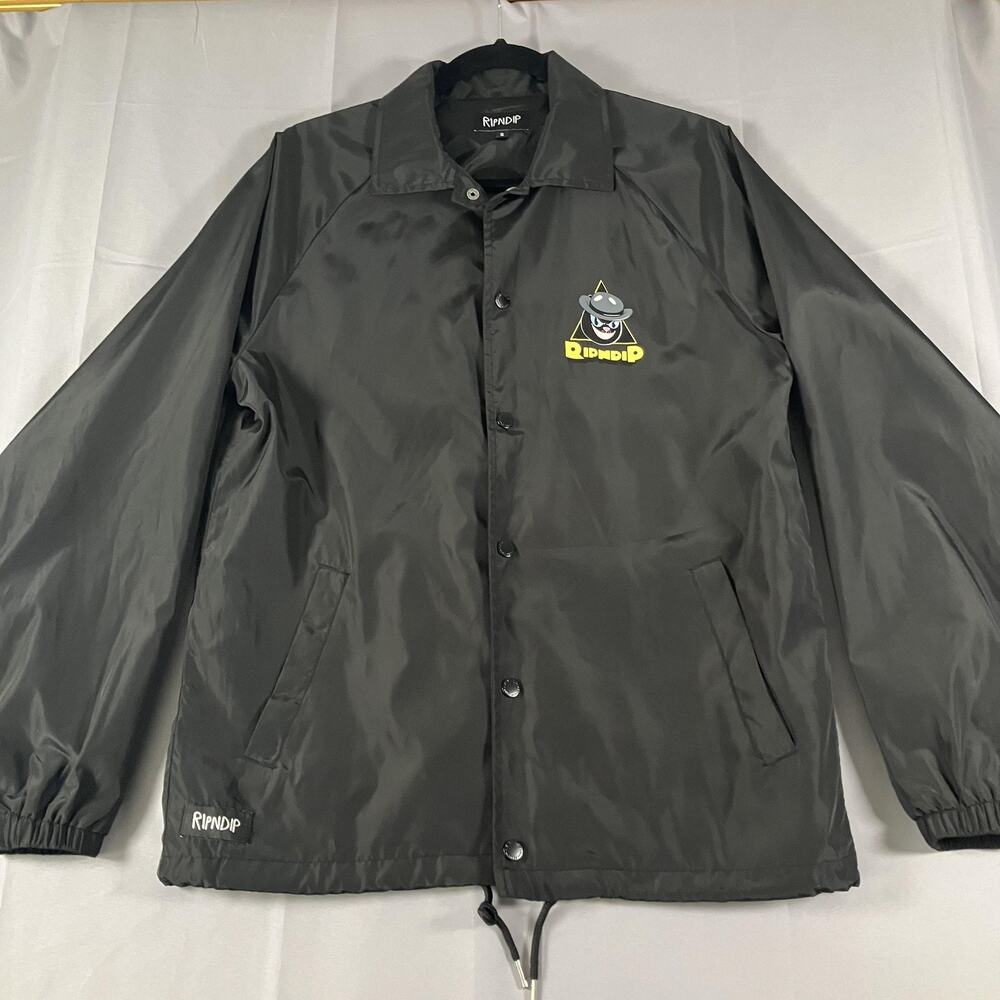 Ripndip Jacket Mens Small‎ Black Coach Windbreaker Cat Graphic Streetwear Skate